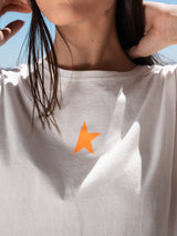 CAMISETA RILOTTA NARANJA FLÚOR BLANCA