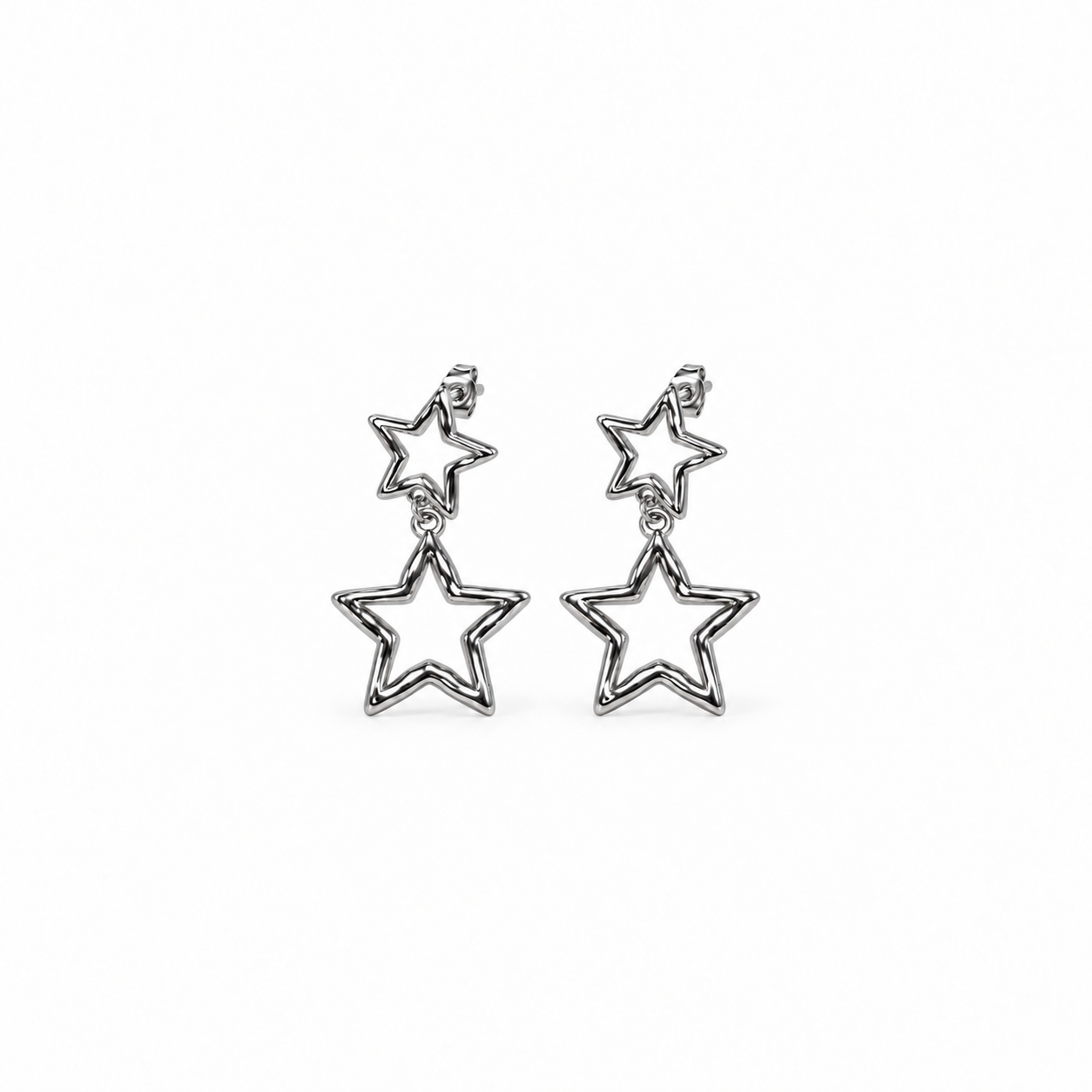 PENDIENTES DOUBLE STAR SILVER