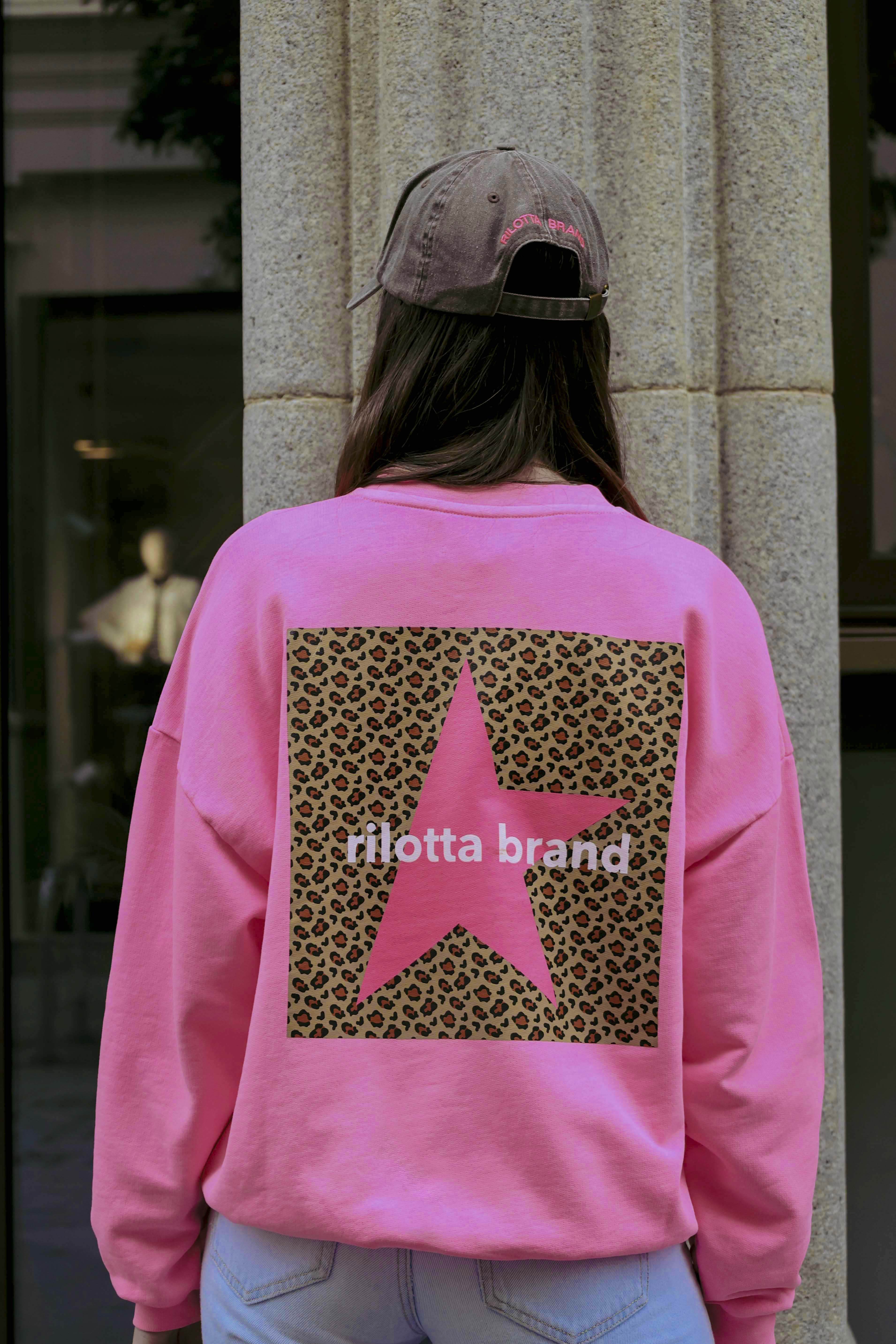 SUDADERA STAR LEOPARDO ROSA FLÚOR