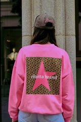 SUDADERA STAR LEOPARDO ROSA FLÚOR