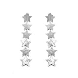 PENDIENTES ALARGADOS X6 ESTRELLAS RUGOSAS
