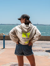 HOODIE NEW YORK BEIGE AMARILLO FLUOR