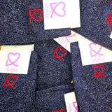 CALCETÍN BRILLO AZUL ❤️ ROJO