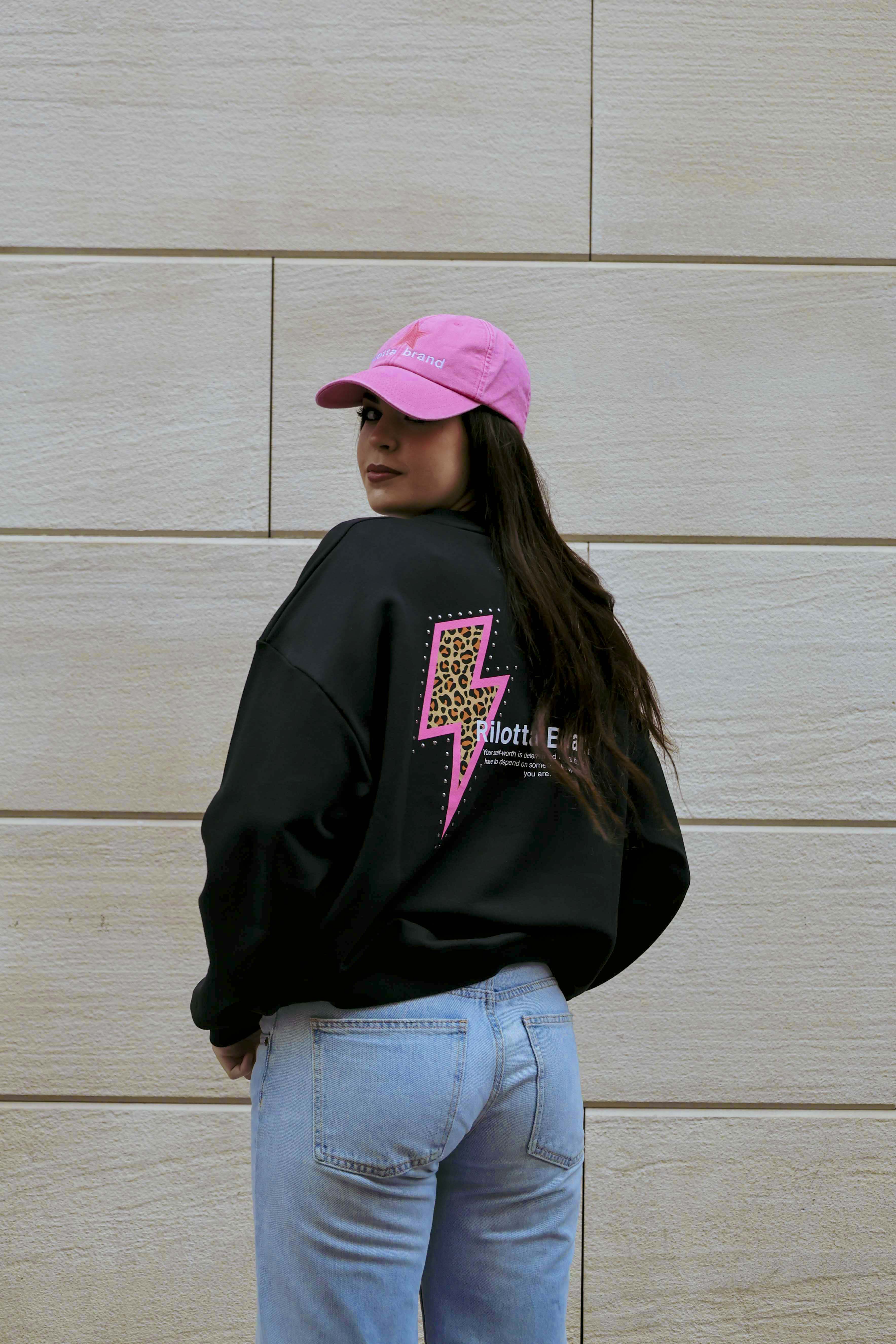 SUDADERA RAYO LEOPARDO TACHAS NEGRA