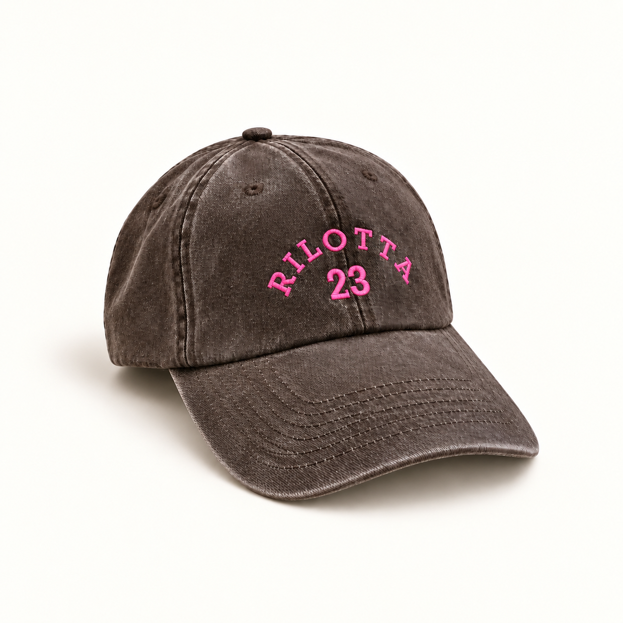 GORRA MARRÓN RILOTTA 23 ROSA FLÚOR