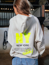 HOODIE NEW YORK BEIGE AMARILLO FLUOR