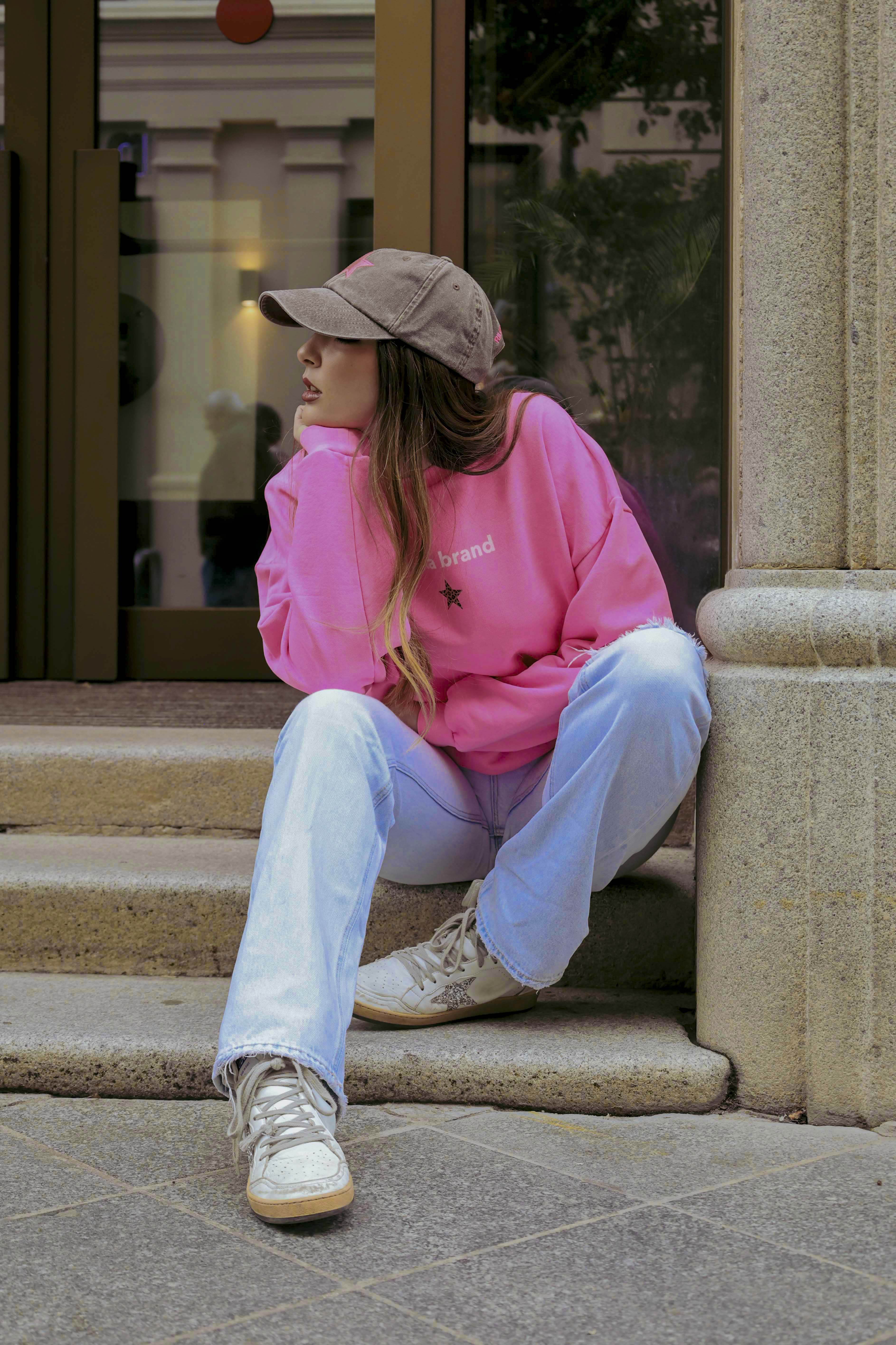 SUDADERA STAR LEOPARDO ROSA FLÚOR