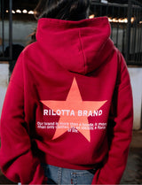 HOODIE VELVET STAR VINO Y NARANJA FLUOR
