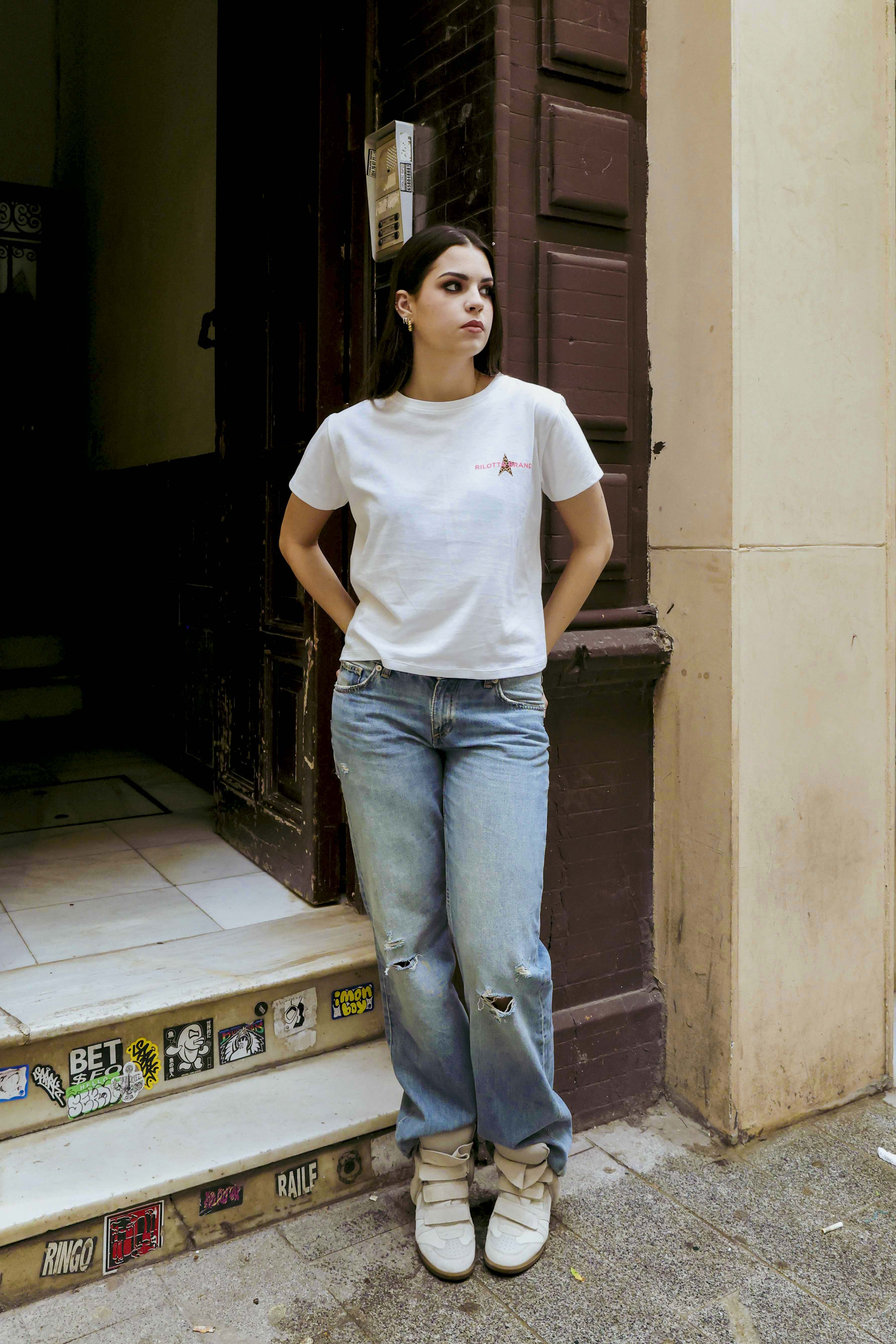 CAMISETA STAR LEOPARDO BLANCA