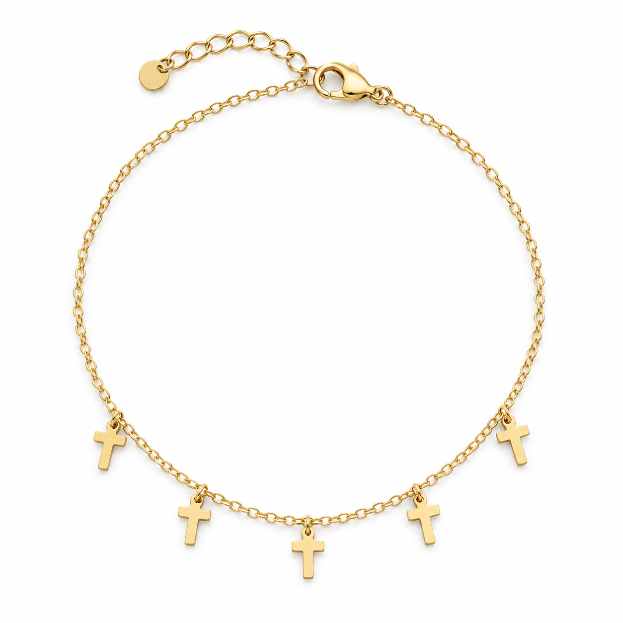 PULSERA CRUCES ORO ACERO