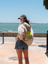 HOODIE NEW YORK BEIGE AMARILLO FLUOR