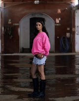 SUDADERA STAR LEOPARDO ROSA FLÚOR