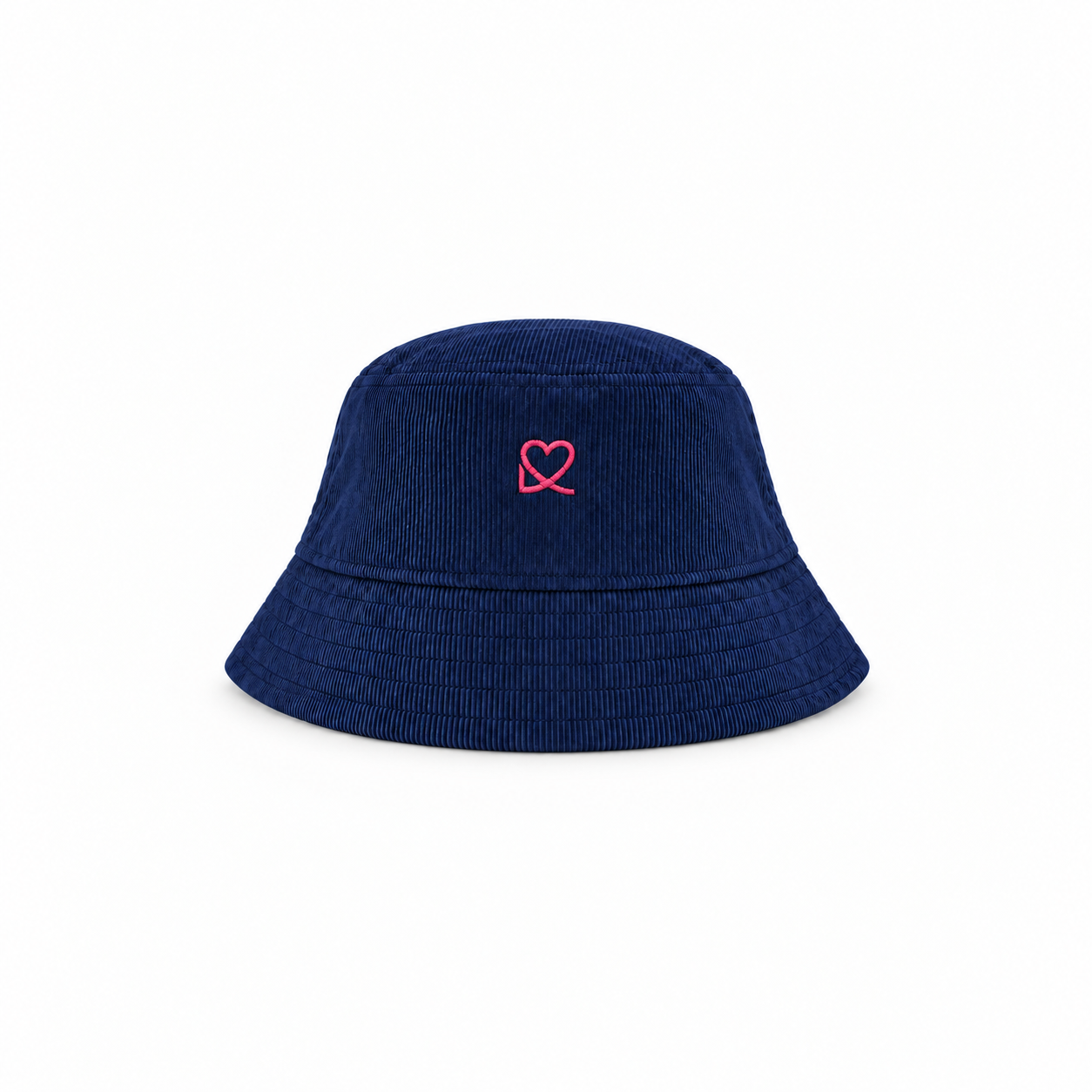 NAVY CORDUROY CAP FLUORESCENT PINK LOGO