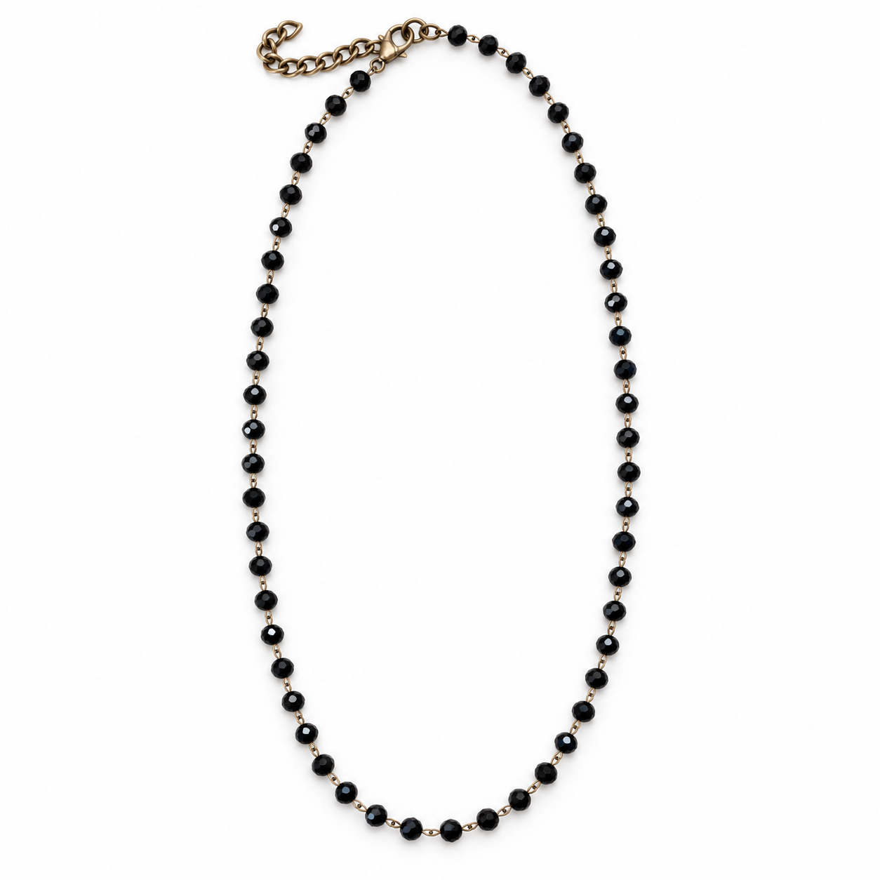 COLLAR BOLITAS BRILLO NEGRAS