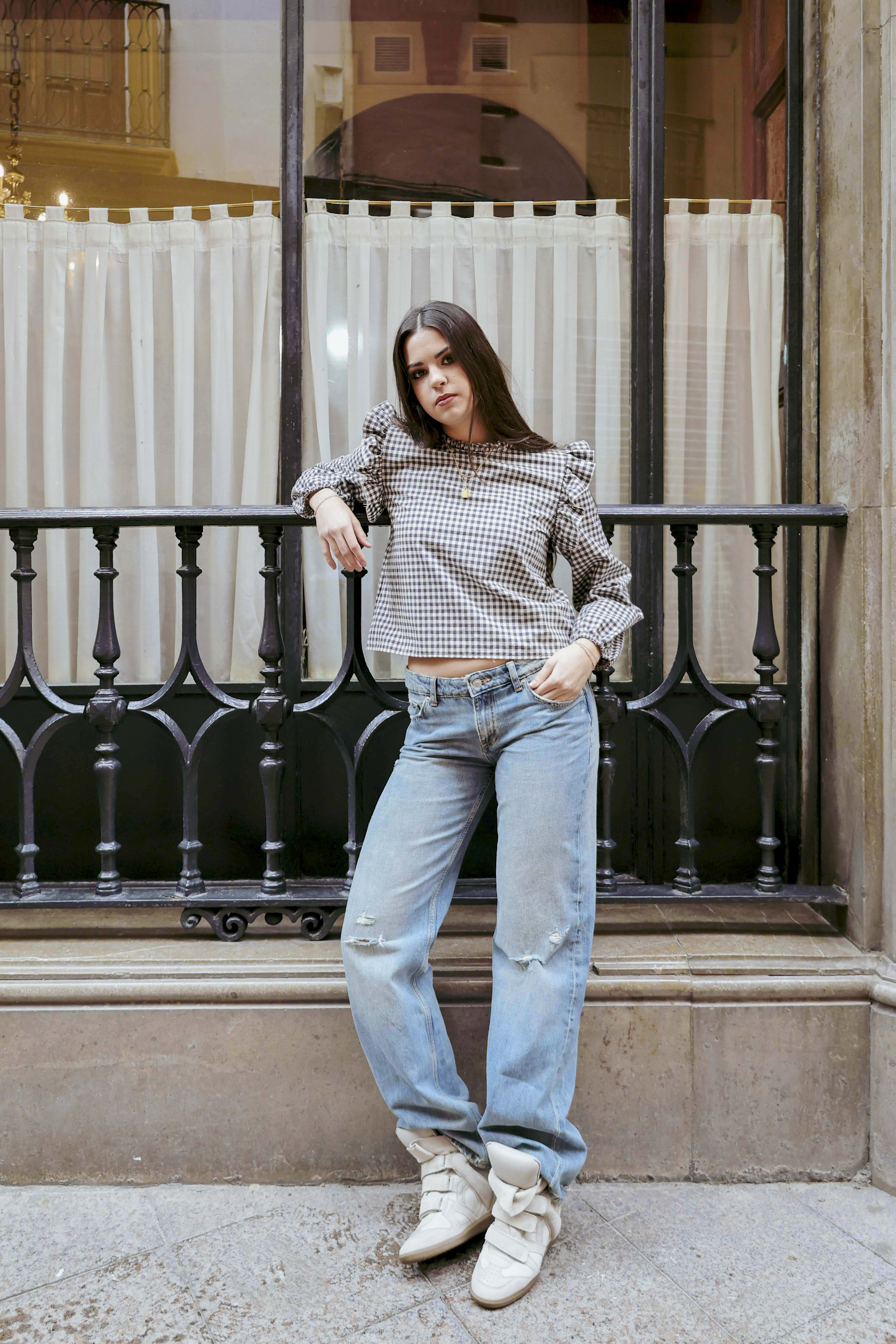 BLUSA SOFÍA VICHY GRIS