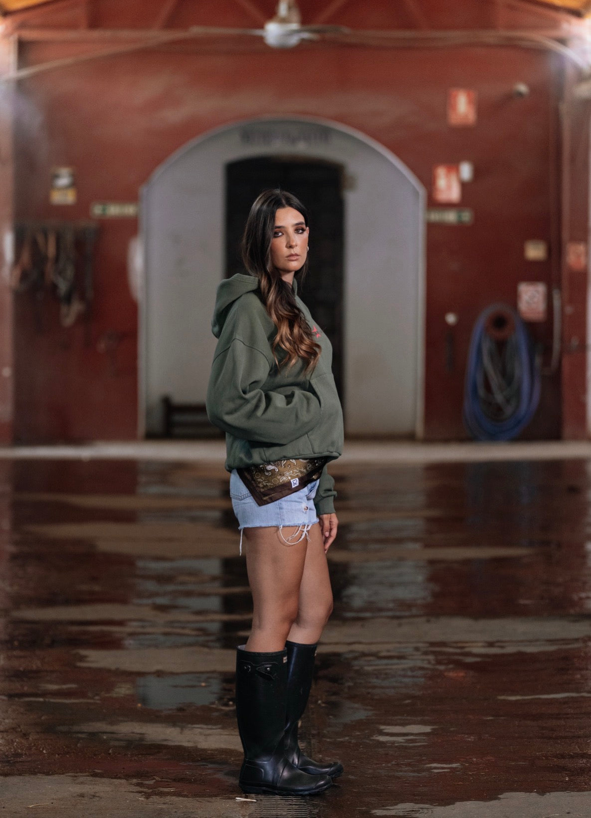 HOODIE WHISTLER VERDE Y NARANJA FLUOR