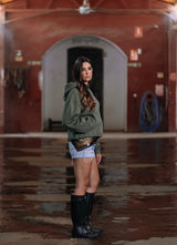 HOODIE WHISTLER VERDE Y NARANJA FLUOR