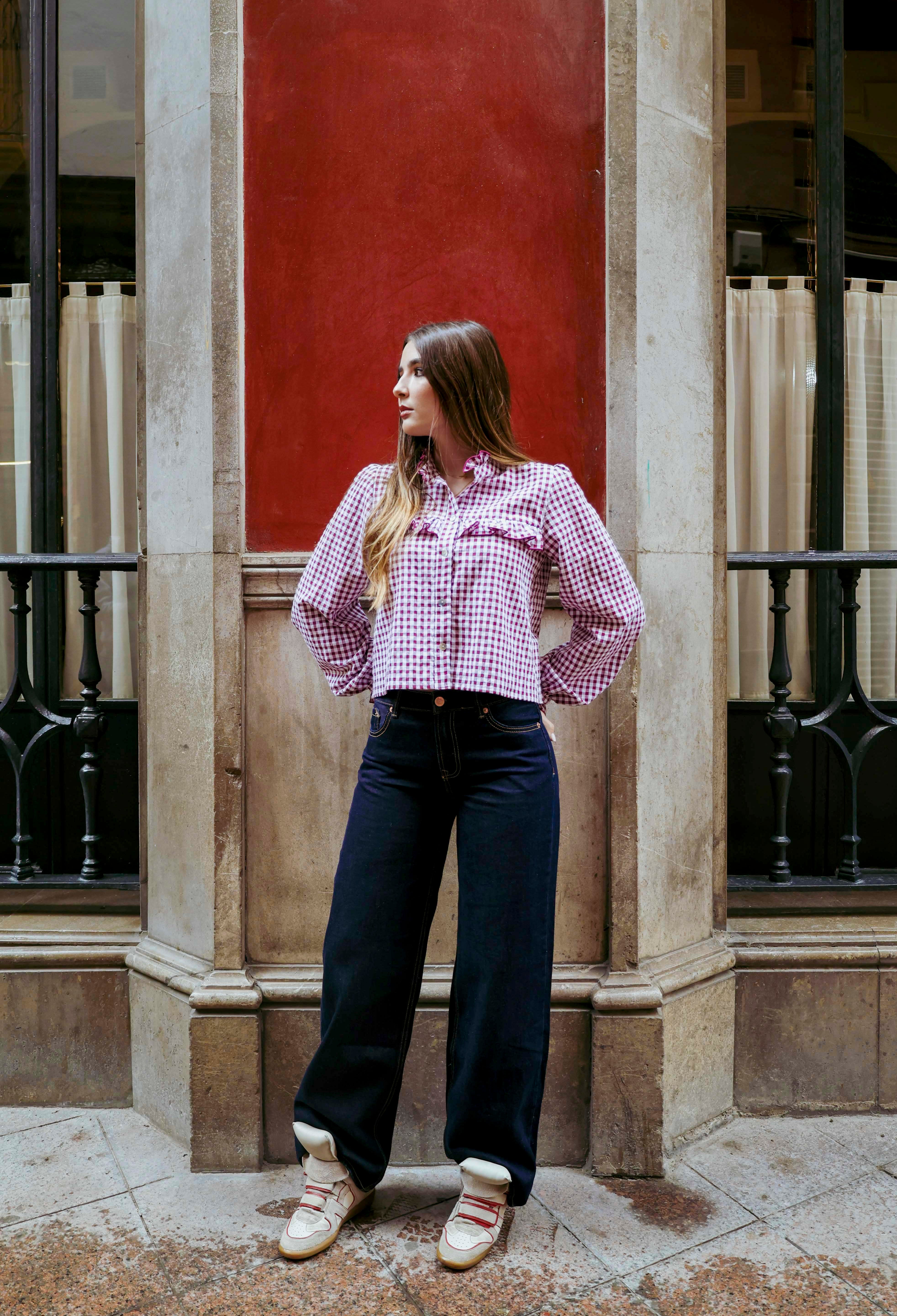 BLUSA FILIPPA VICHY VINO