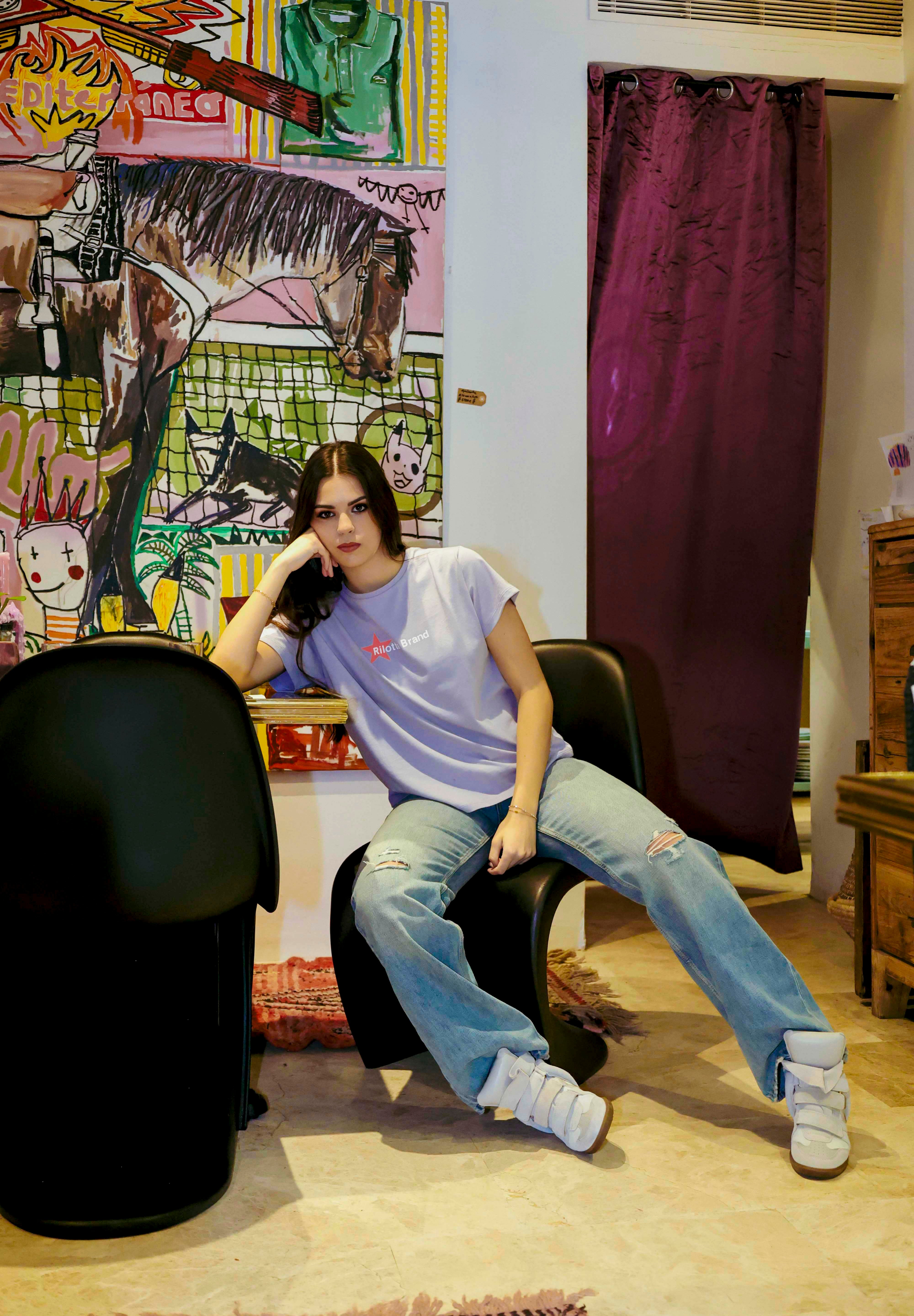 CAMISETA PINK STAR LAVANDA