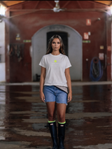CAMISETA STAR LEOPARDO BLANCA  AMARILLO FLUOR