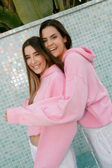 HOODIE ROSA BETTER TOGETHER LOGO ROJO