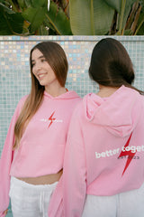 HOODIE ROSA BETTER TOGETHER LOGO ROJO