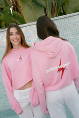 HOODIE ROSA BETTER TOGETHER LOGO ROJO