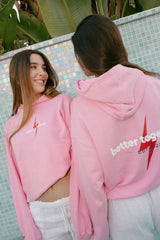HOODIE ROSA BETTER TOGETHER LOGO ROJO