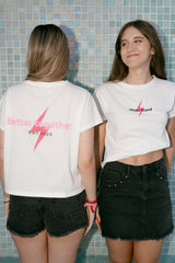 CAMISETA BETTER TOGETHER BLANCA LOGO ROSA