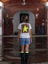 CAMISETA STAR LEOPARDO BLANCA  AMARILLO FLUOR