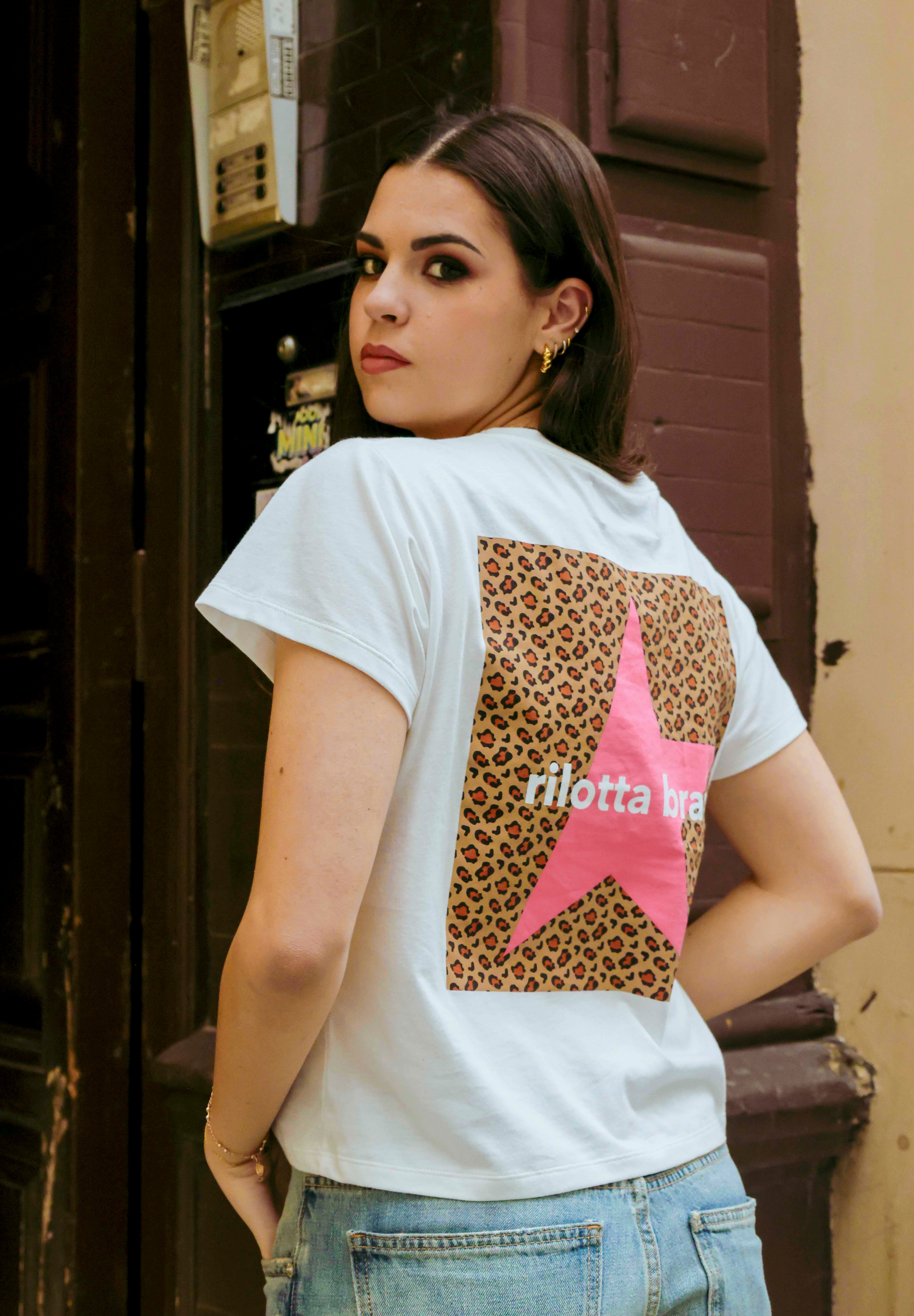 CAMISETA STAR LEOPARDO BLANCA