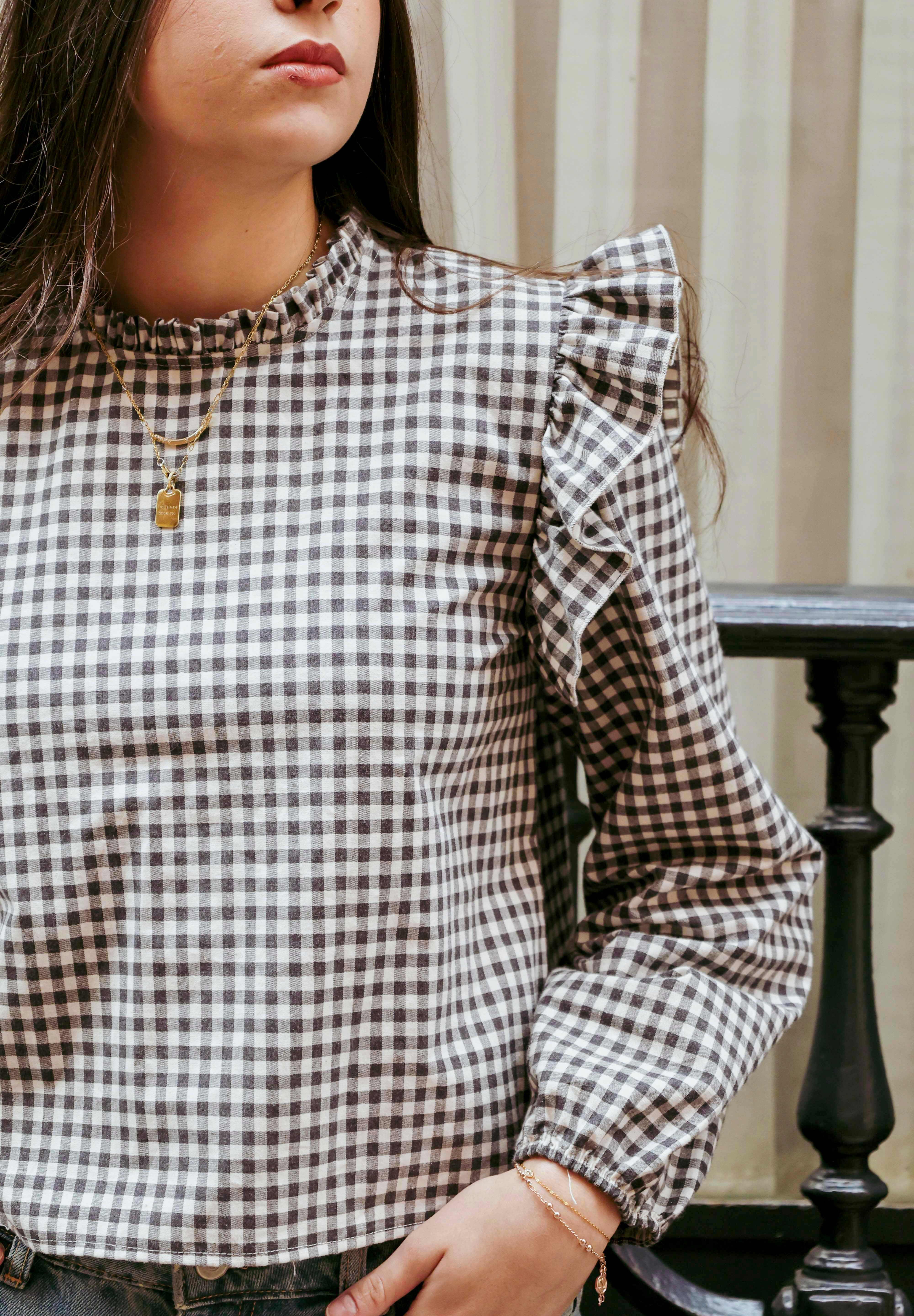 BLUSA SOFÍA VICHY GRIS