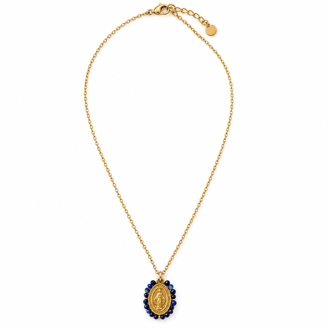 COLLAR VIRGEN AZUL ACERO
