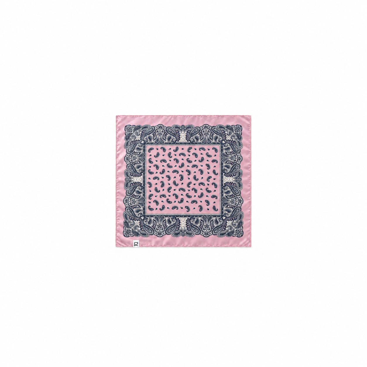 PAÑUELO PAISLEY ROSA Y GRIS