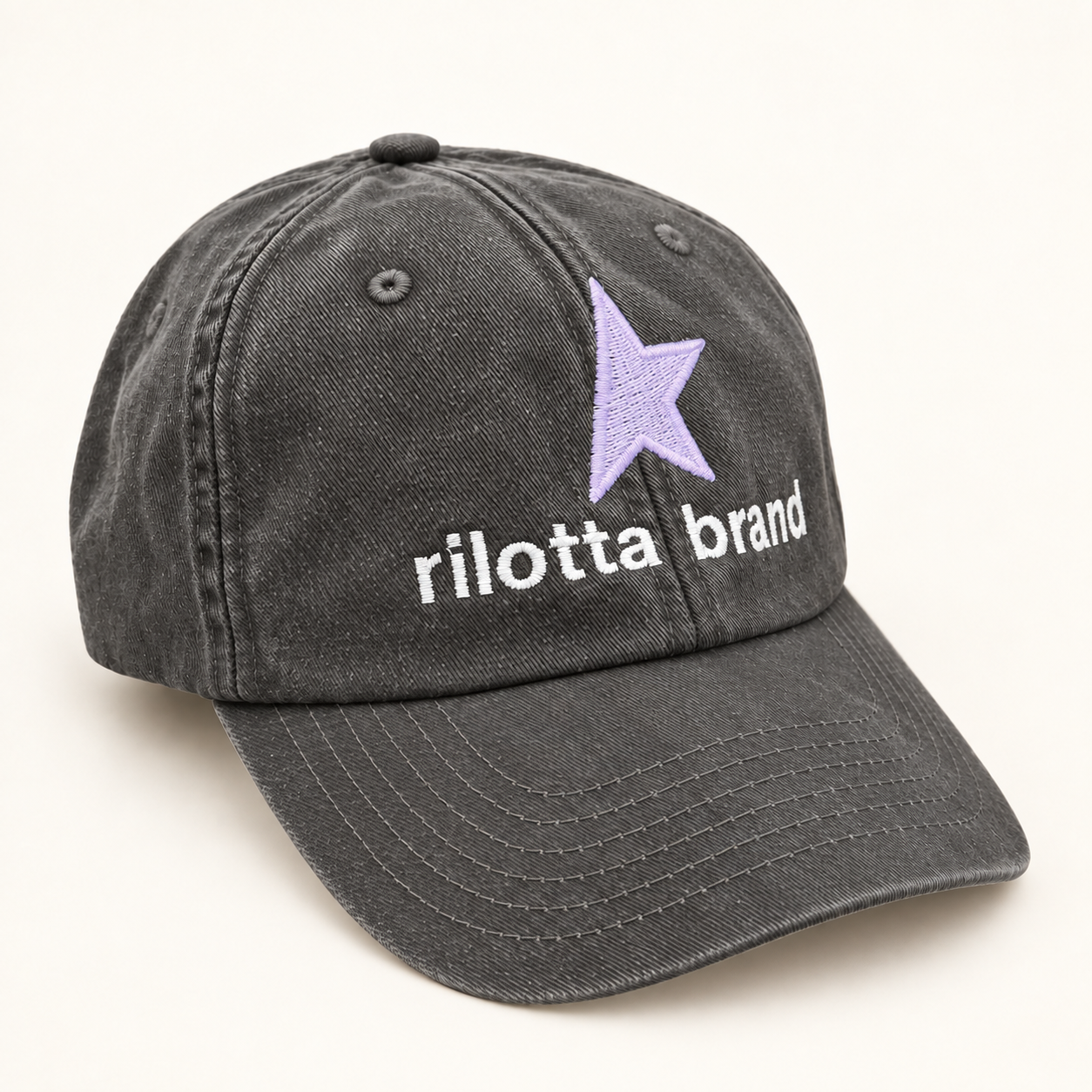 GORRA GRIS ANTRACITA MEDIA ESTRELLA MALVA
