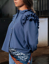 BLUSA STELLA CUADROS MINI AZUL
