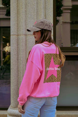 SUDADERA STAR LEOPARDO ROSA FLÚOR