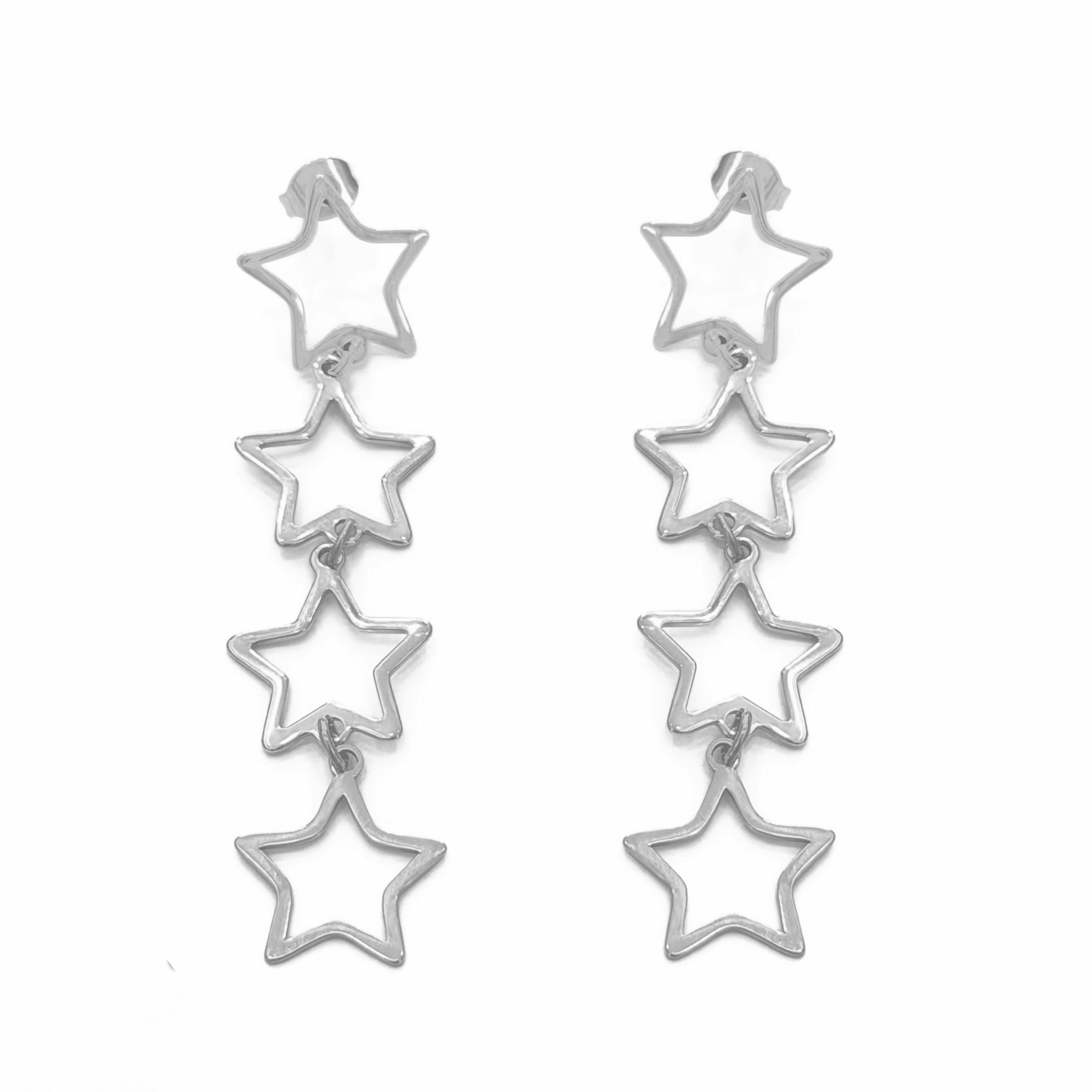 PENDIENTES X4 ESTRELLAS RELIEVE