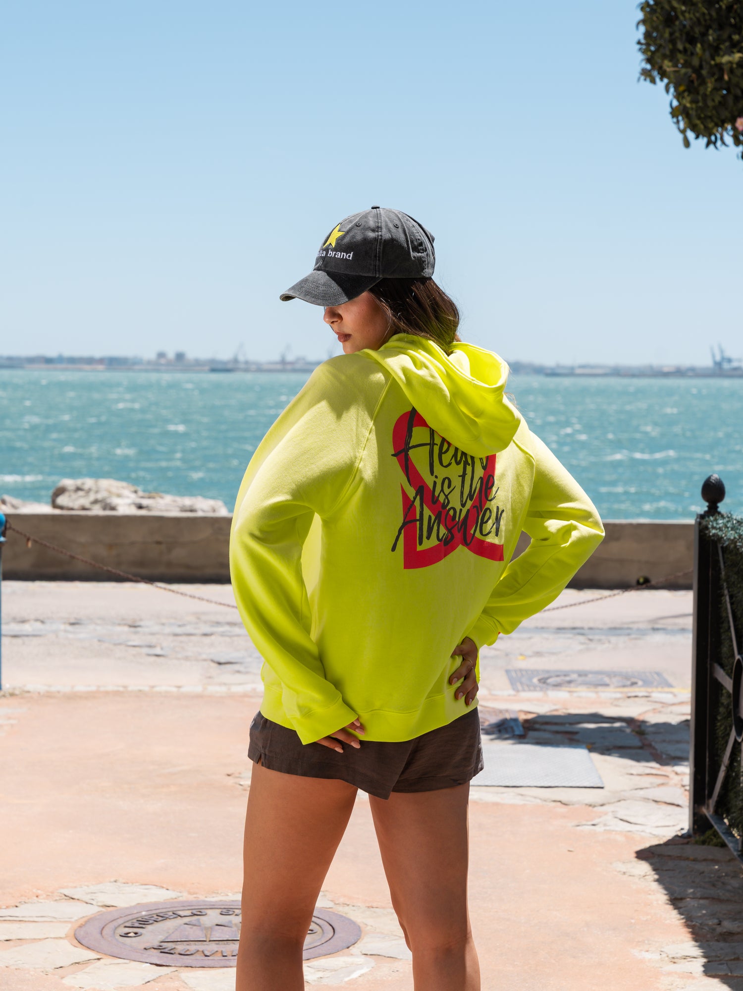 NEON YELLOW HEART HOODIE (SUMMER)