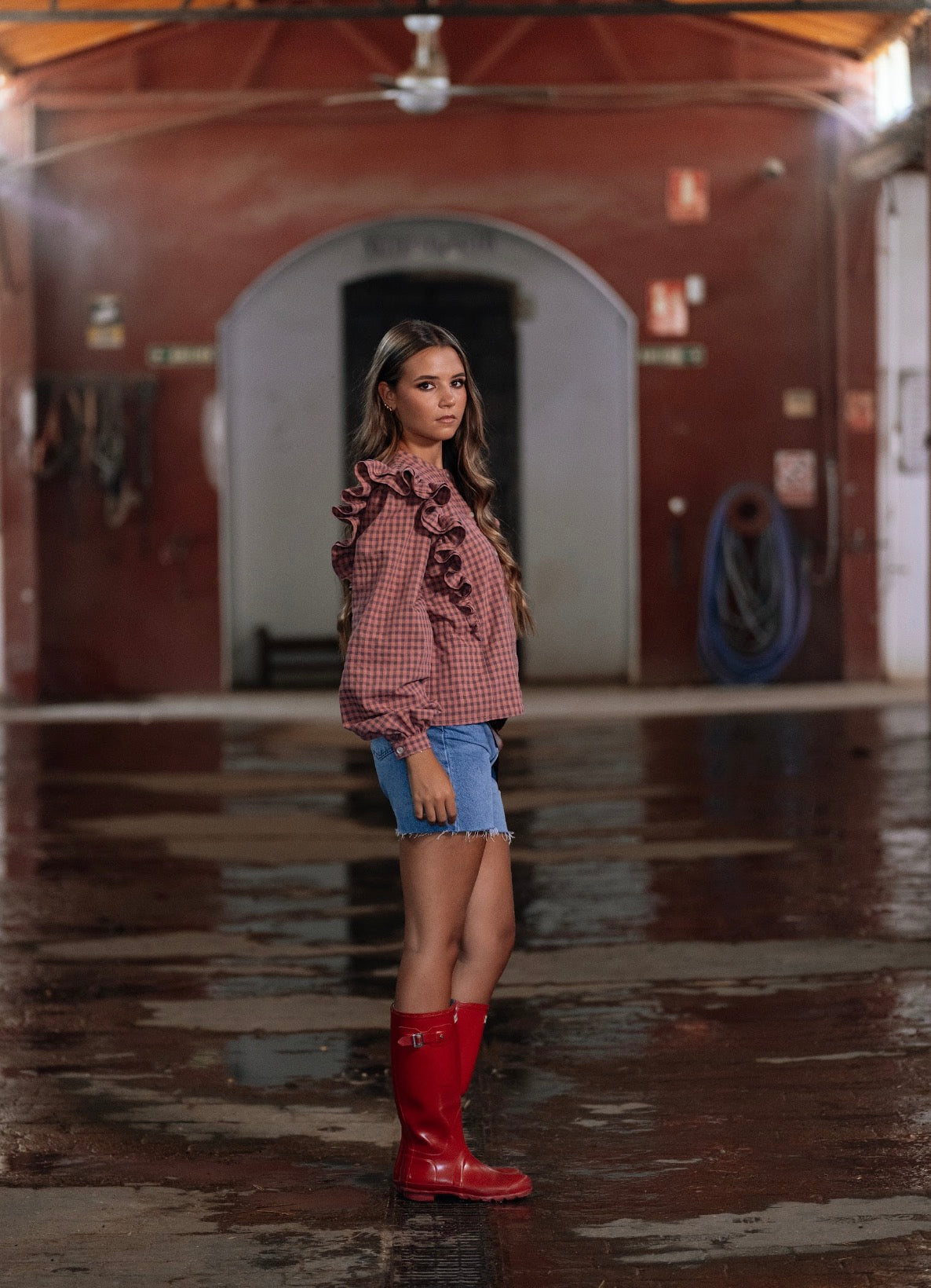 BLUSA CASILDA CUADROS CORAL