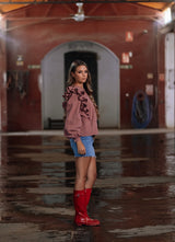 BLUSA CASILDA CUADROS CORAL