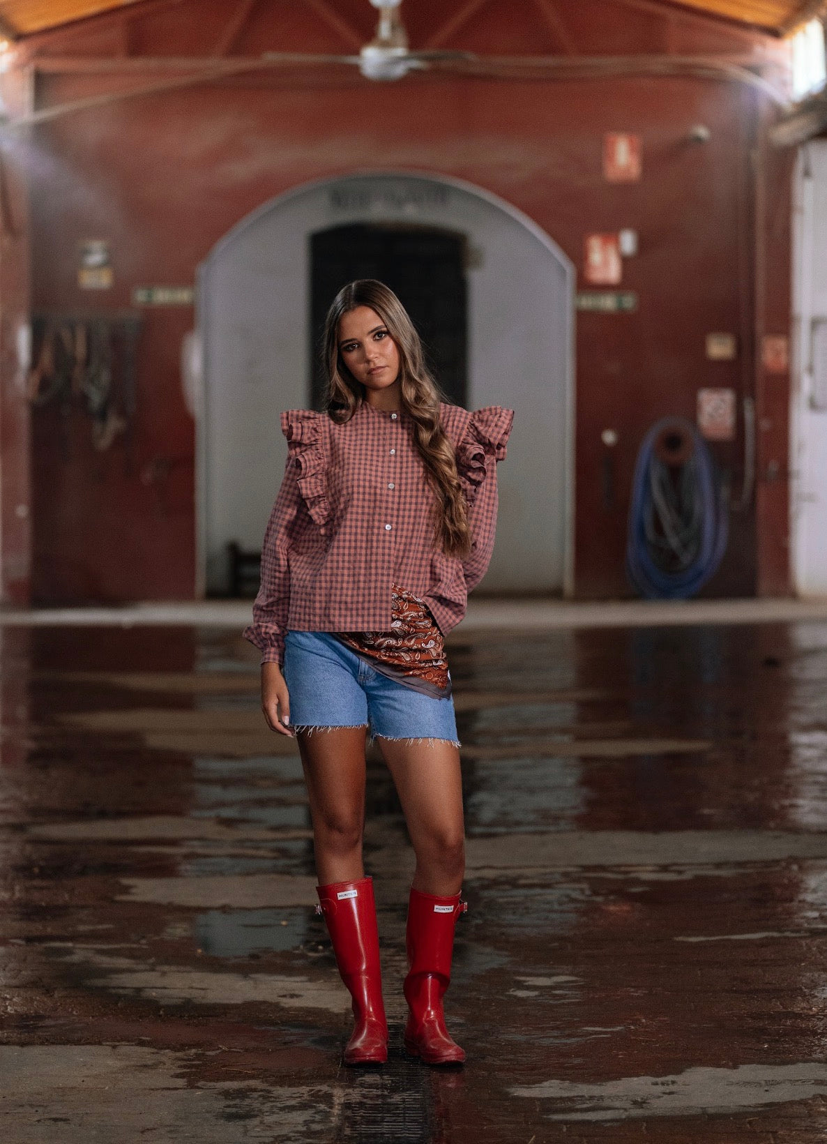 BLUSA CASILDA CUADROS CORAL