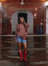 BLUSA CASILDA CUADROS CORAL