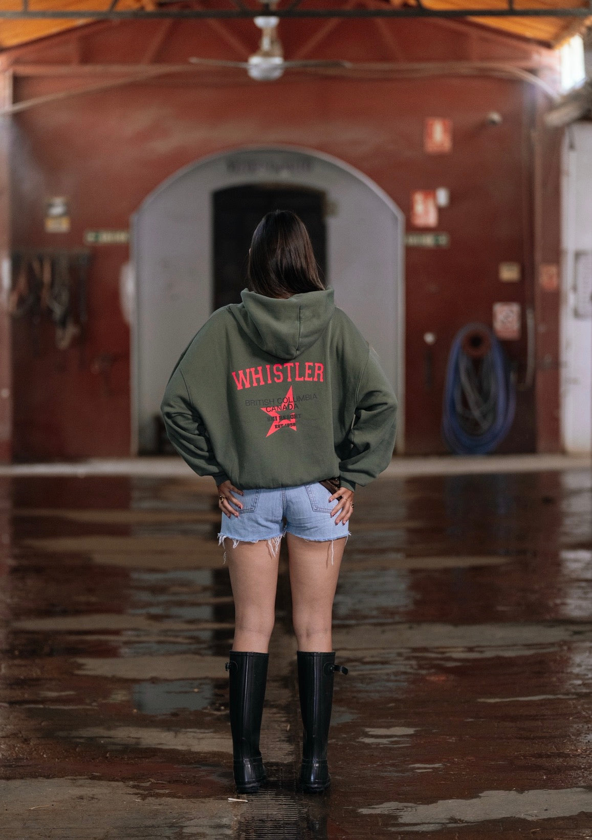 HOODIE WHISTLER VERDE Y NARANJA FLUOR