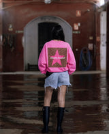 SUDADERA STAR LEOPARDO ROSA FLÚOR
