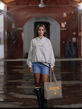 BOLSO GRANDE CREMALLERA MARRÓN TACHAS