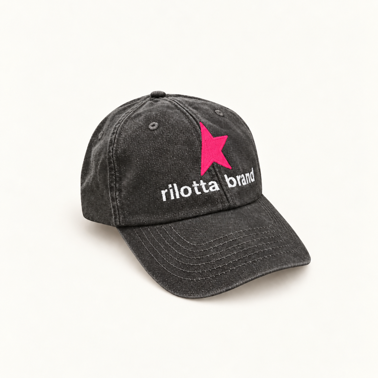 GORRA GRIS ANTRACITA MEDIA ESTRELLA  ROSA FLÚOR