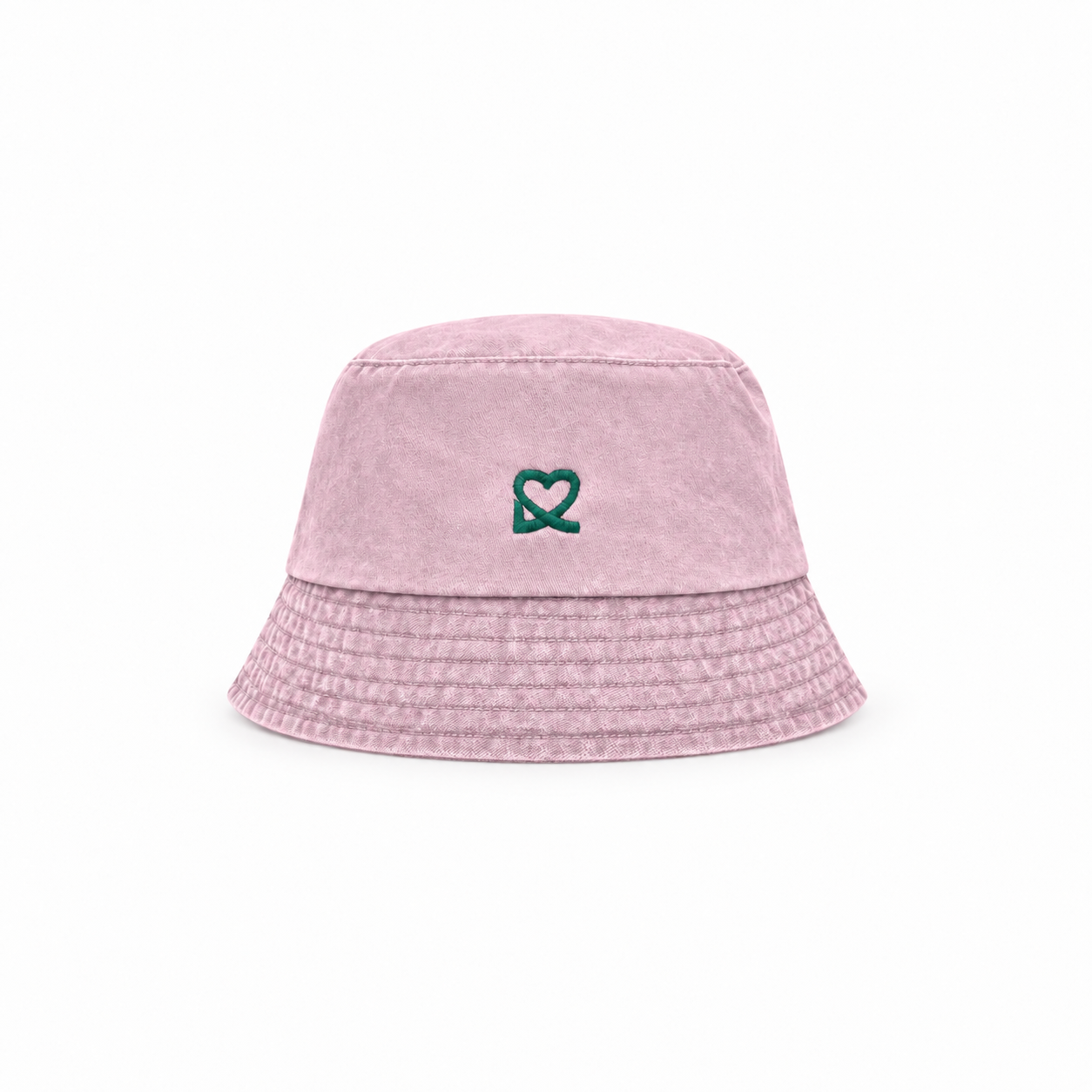 GORRO DENIM  ROSA LOGO VERDE