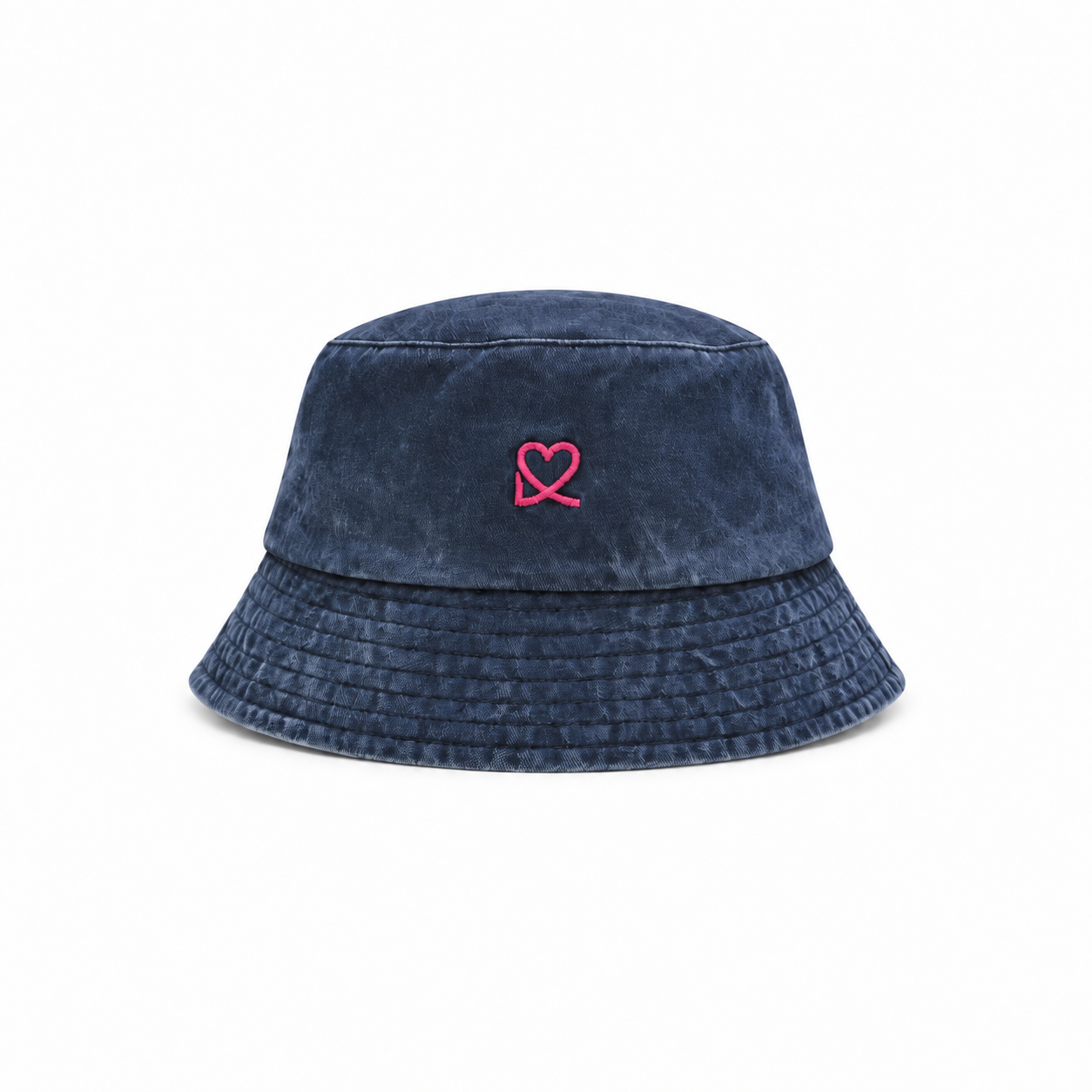 MÜTZE DENIM BLAU LOGO NEONPINK