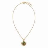 COLLAR ABANICO VERDE ACERO